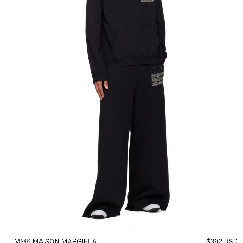 MM6 Maison Martin Margiela Black Wide-Leg Pants